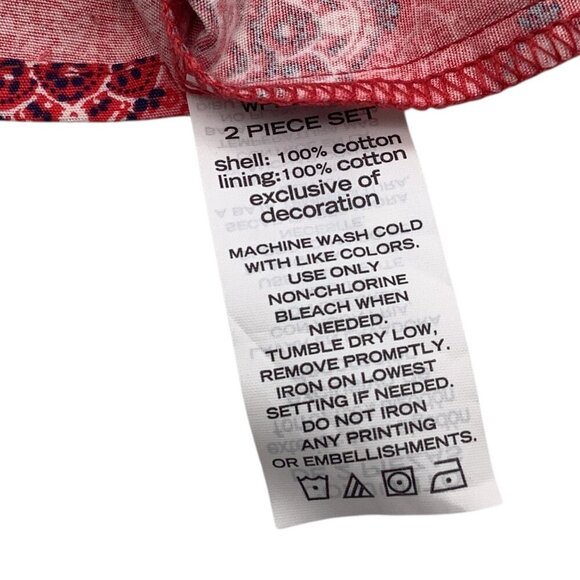 Nautica Baby Girl Handkerchief Dress 0-3M Sleeveless Red Medallion Print Cotton - Picture 4 of 15